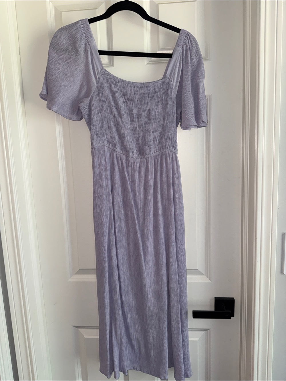 Pinkblush Lavender Puff-Sleeve Midi Dress